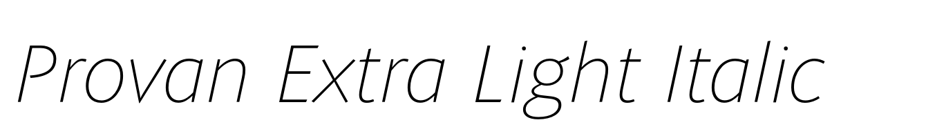 Provan Extra Light Italic